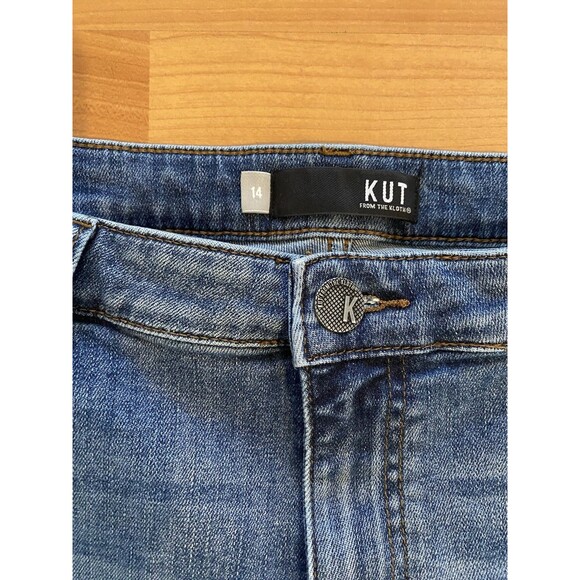 Kut From The Kloth Gidget Size 14 Fray Mid Rise Denim Short Summer Beachy Boho - Picture 3 of 11